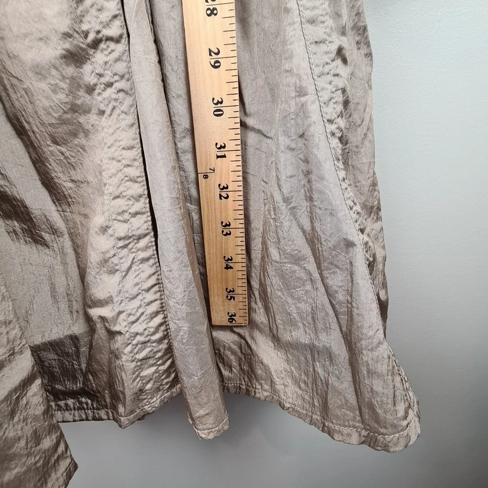 VTG Y2K Forever 21 Trench Coat Dress Double Breasted Shimmer Beige M Belted‎